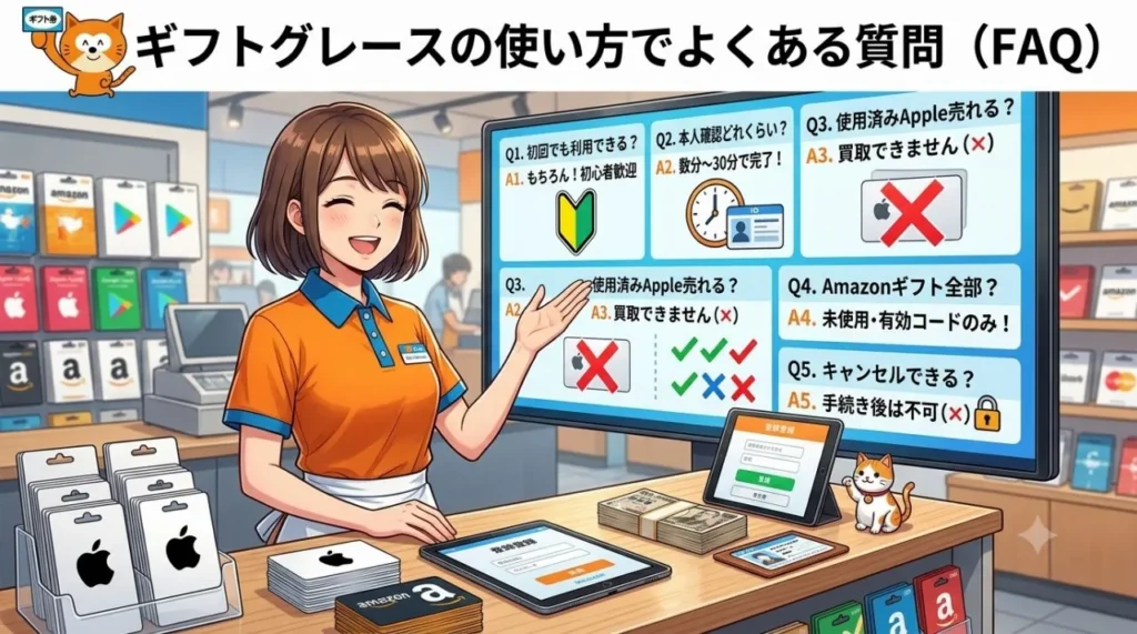 ギフトグレースの使い方でよくある質問(FAQ)