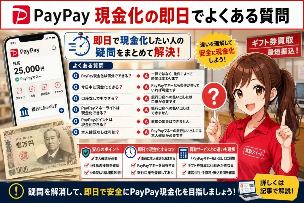 PayPay現金化の即日でよくある質問