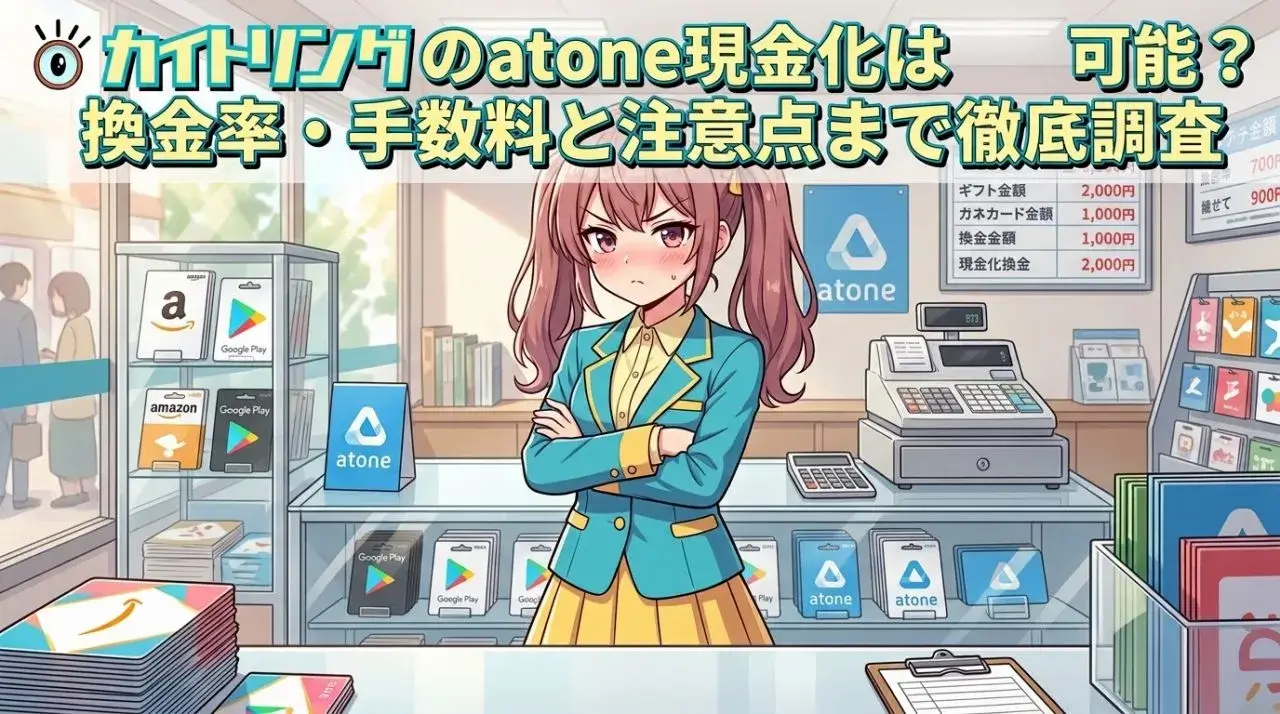 カイトリングのatone現金化は可能？換金率・手数料と注意点まで徹底調査