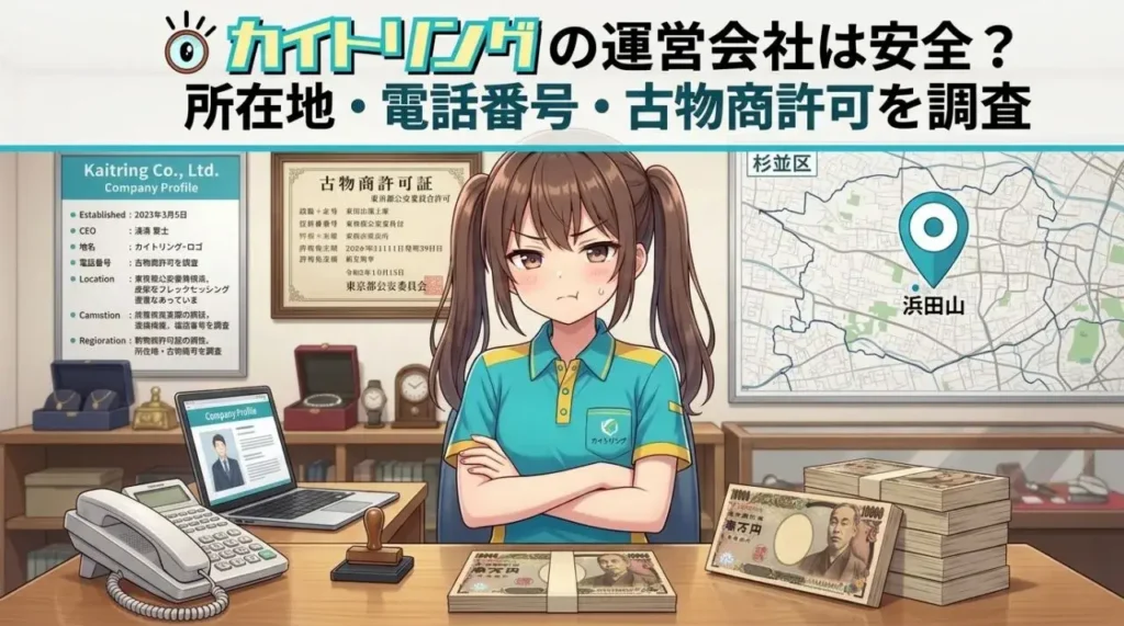 カイトリングの運営会社は安全?所在地・電話番号・古物商許可を調査