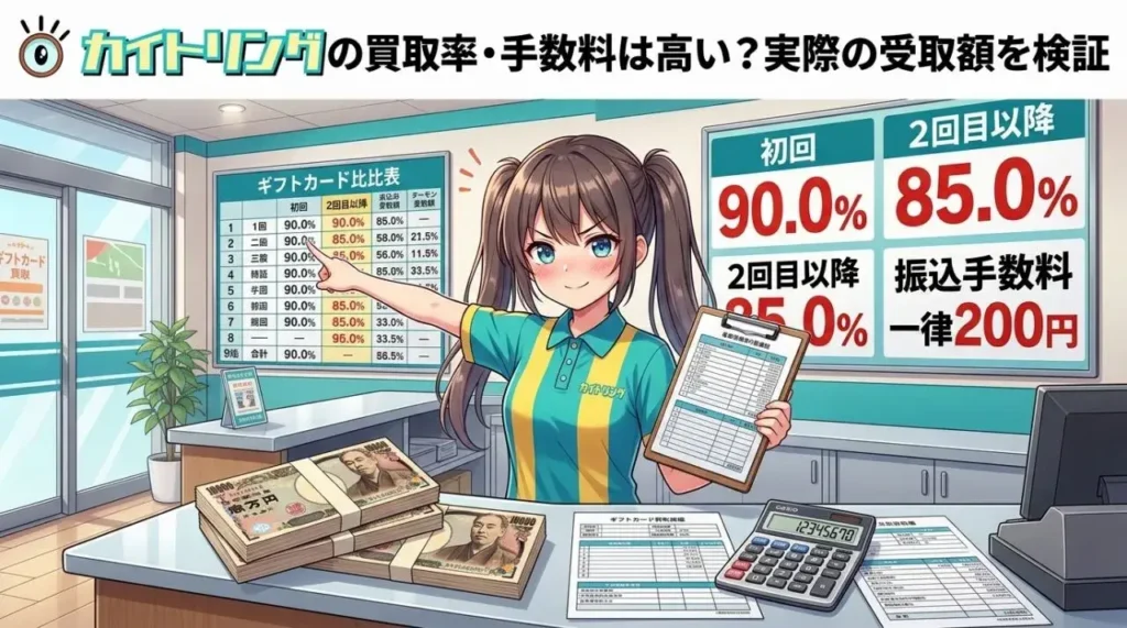 カイトリングの買取率・手数料は高い?実際の受取額を検証